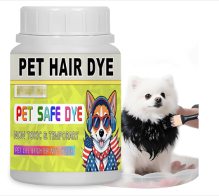 Dog Hair Dye, 3.5 Fl Oz (100 ml) Pet Safe Dye, Pet Grooming, Permanent Pet Hair Dye Stain, Safely Used, Dog Grooming (Color: Black)